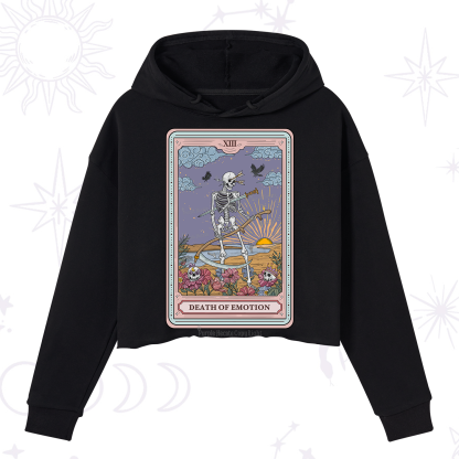 Purplehecate The Death Of Emotion Tarot Crop Hoodie