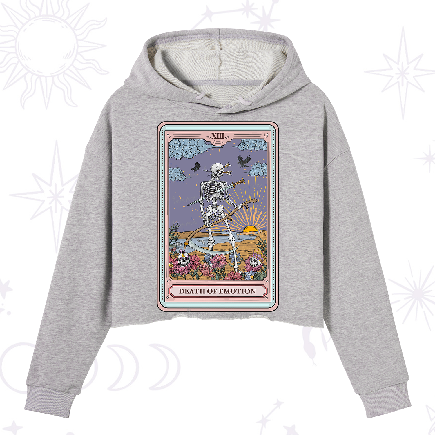 Purplehecate The Death Of Emotion Tarot Crop Hoodie