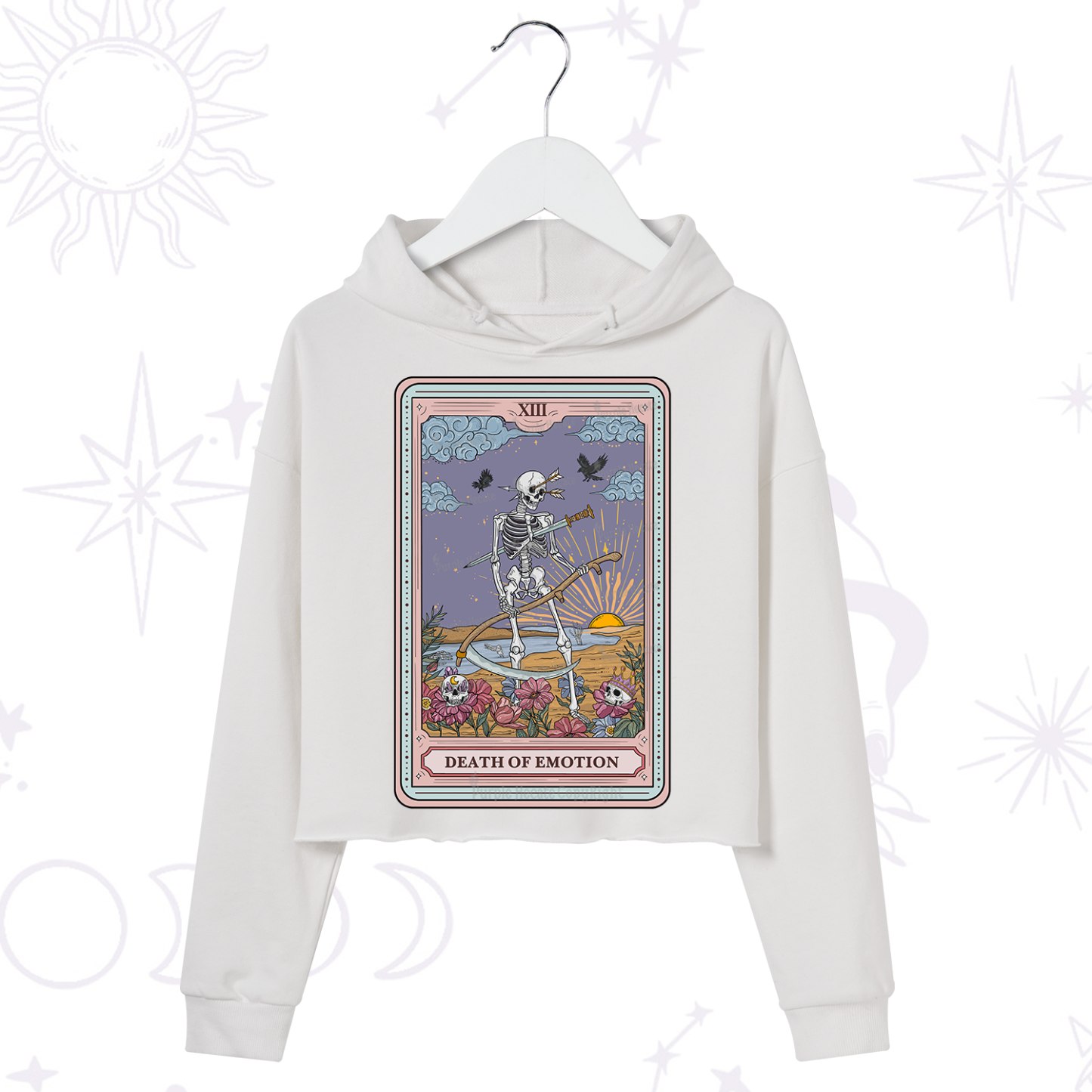 Purplehecate The Death Of Emotion Tarot Crop Hoodie