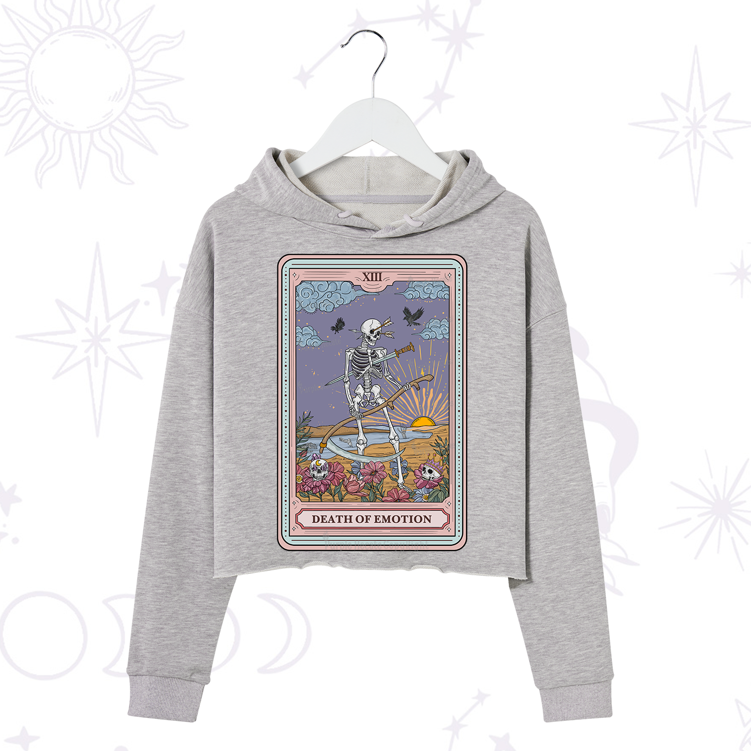 Purplehecate The Death Of Emotion Tarot Crop Hoodie