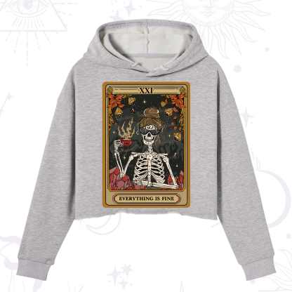 Purplehecate The Everything Fine Tarot Crop Hoodie