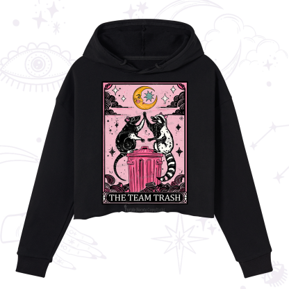 Purplehecate The Team Trash Opossum tarot Crop Hoodie