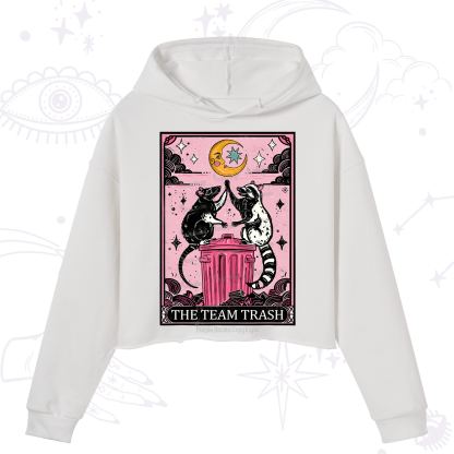 Purplehecate The Team Trash Opossum tarot Crop Hoodie