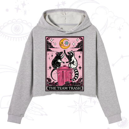 Purplehecate The Team Trash Opossum tarot Crop Hoodie