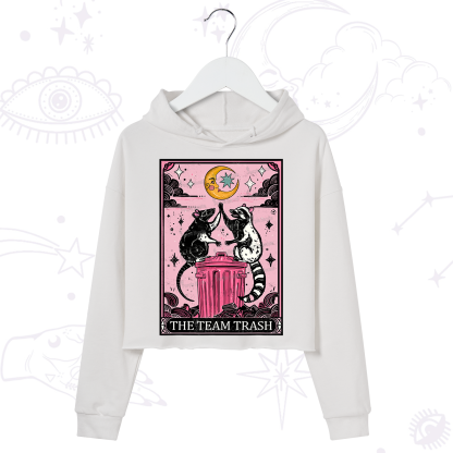 Purplehecate The Team Trash Opossum tarot Crop Hoodie