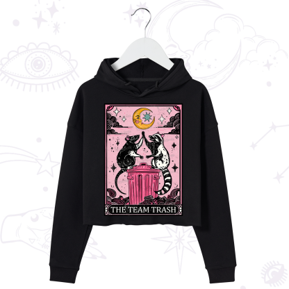 Purplehecate The Team Trash Opossum tarot Crop Hoodie