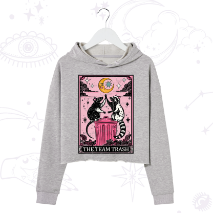 Purplehecate The Team Trash Opossum tarot Crop Hoodie