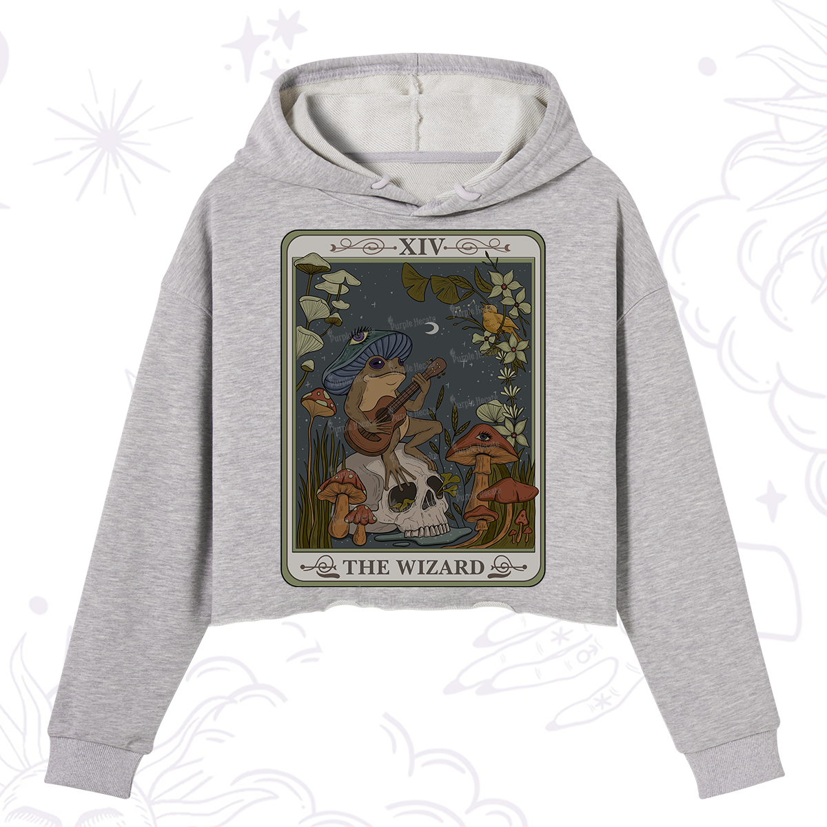 Purplehecate The Wizard Tarot Crop Hoodie