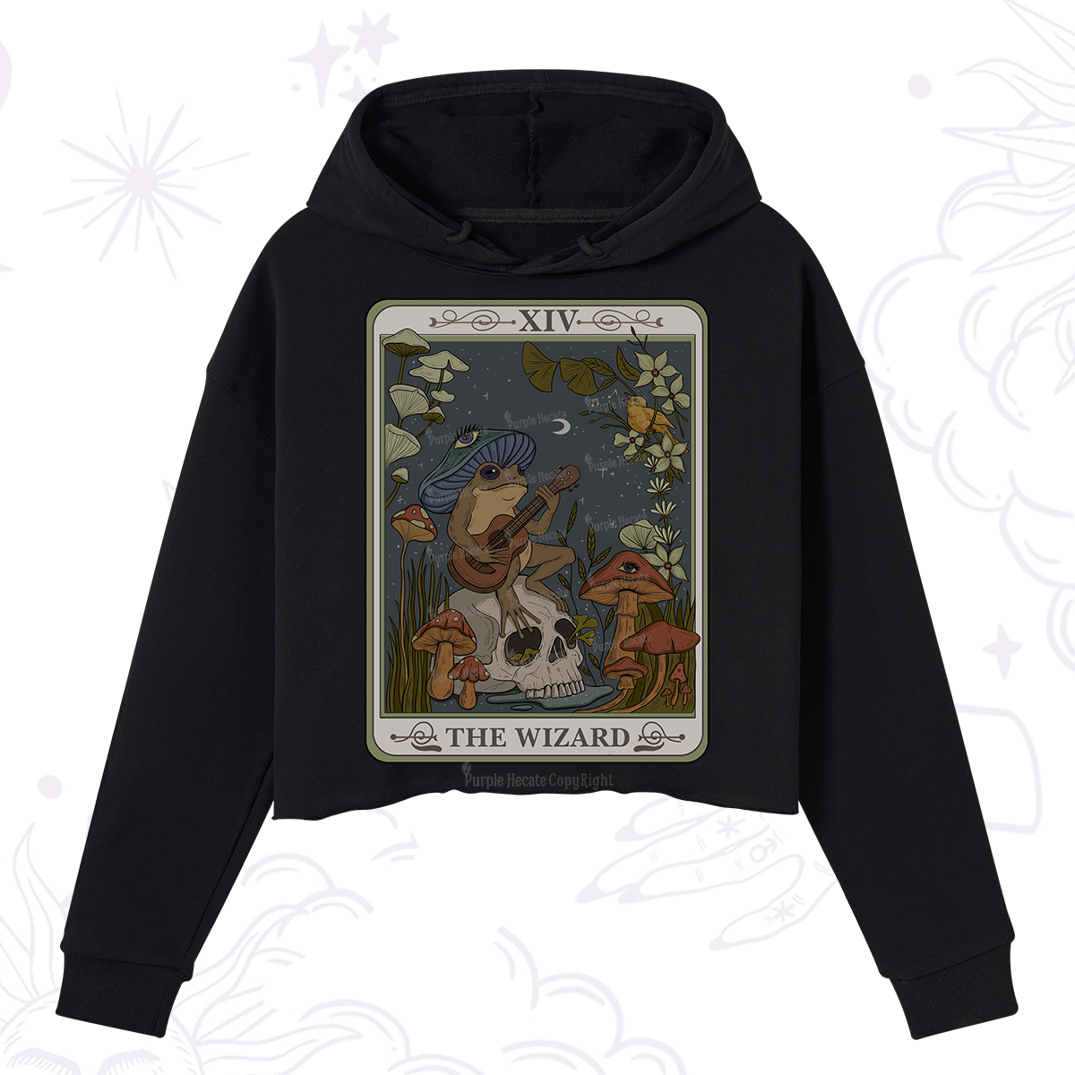 Purplehecate The Wizard Tarot Crop Hoodie