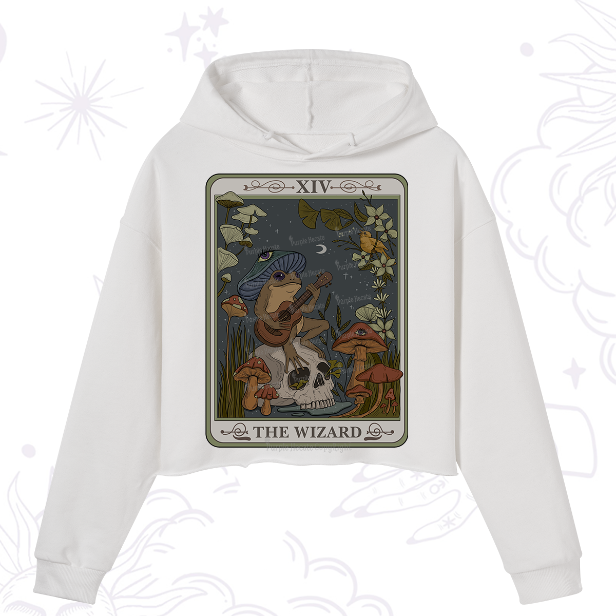 Purplehecate The Wizard Tarot Crop Hoodie