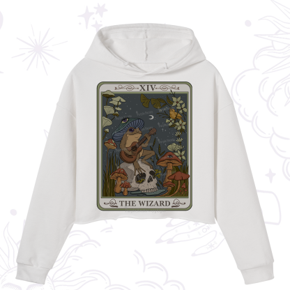 Purplehecate The Wizard Tarot Crop Hoodie