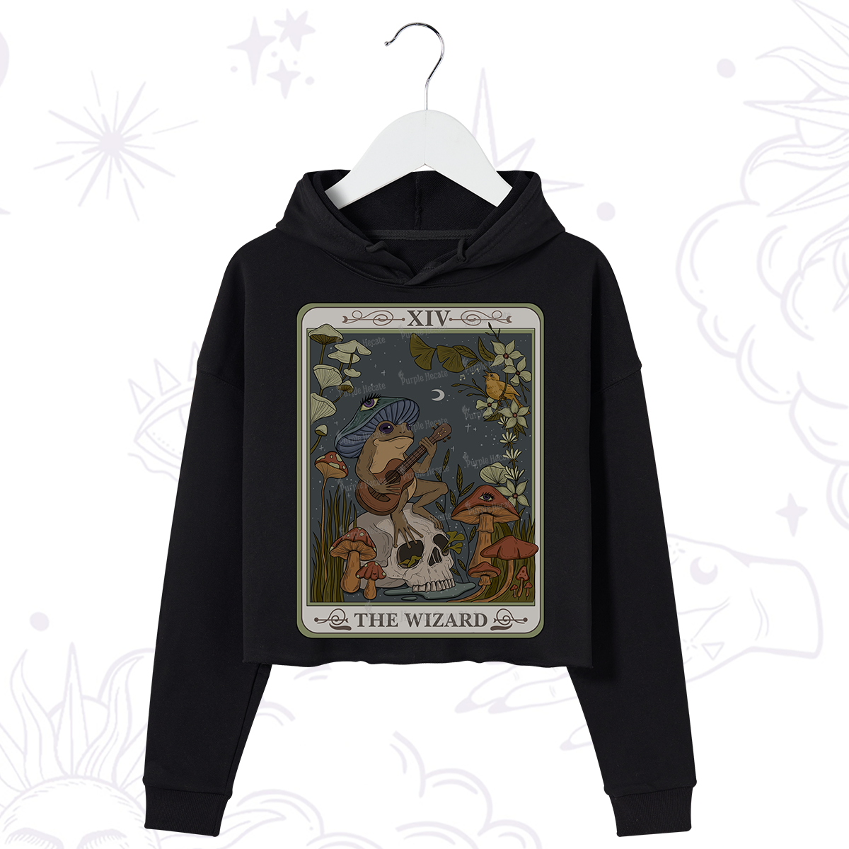 Purplehecate The Wizard Tarot Crop Hoodie
