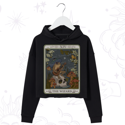 Purplehecate The Wizard Tarot Crop Hoodie