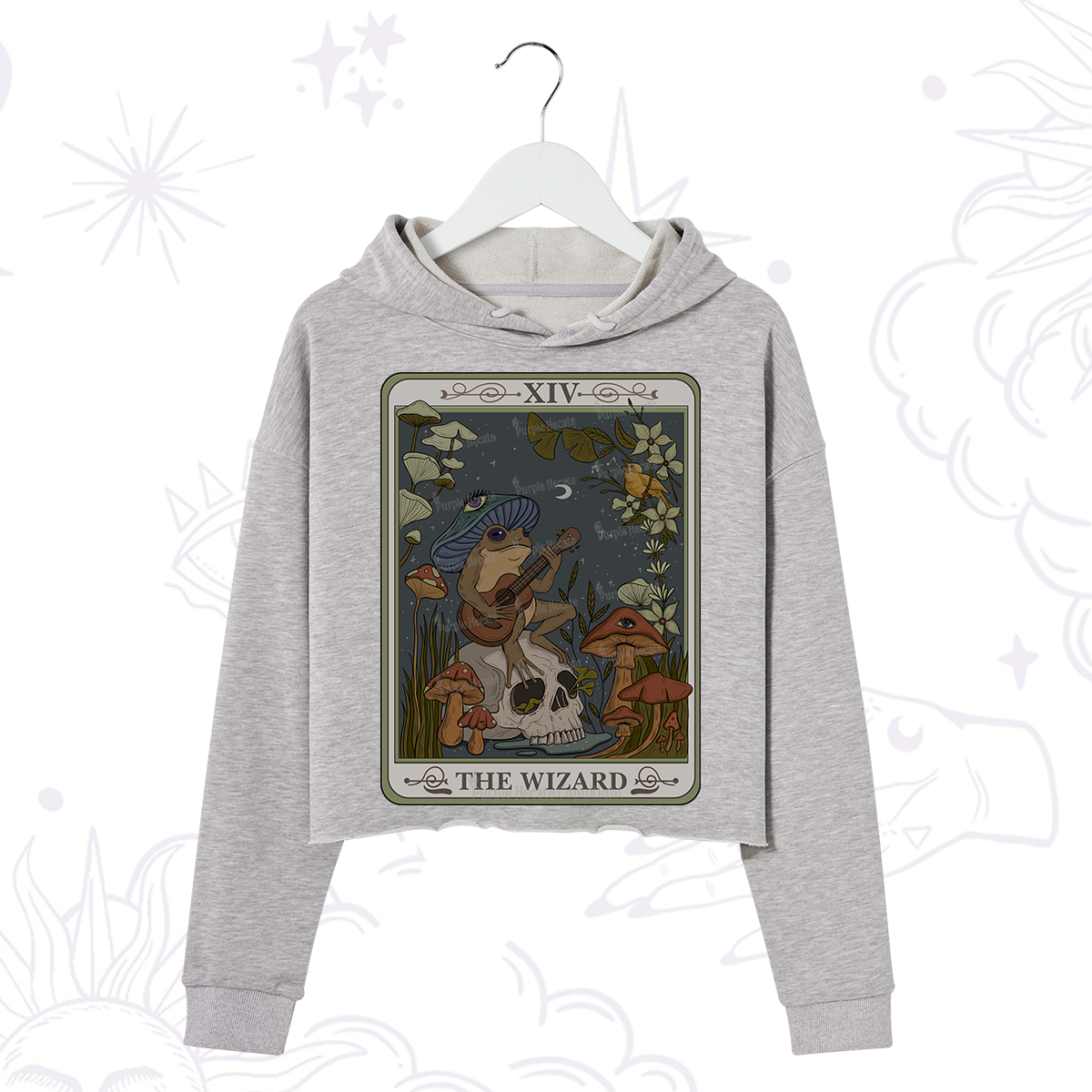 Purplehecate The Wizard Tarot Crop Hoodie