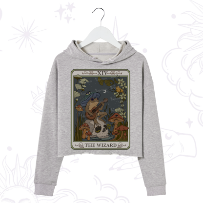 Purplehecate The Wizard Tarot Crop Hoodie