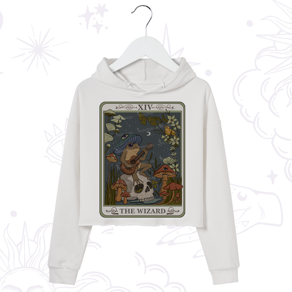 Purplehecate The Wizard Tarot Crop Hoodie