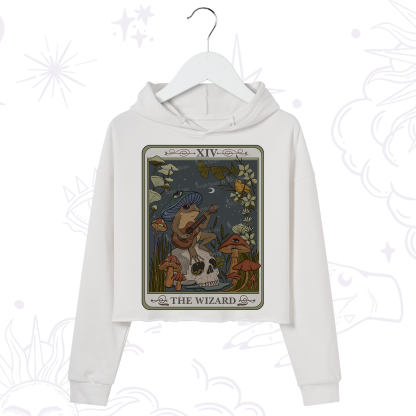 Purplehecate The Wizard Tarot Crop Hoodie