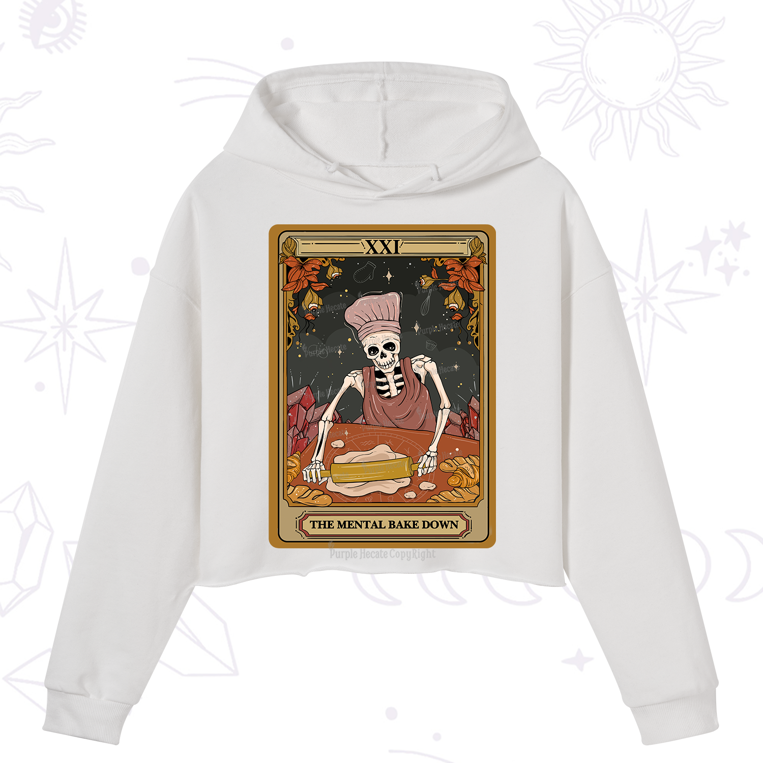 Purplehecate The Mental Bake Down Tarot Crop Hoodie