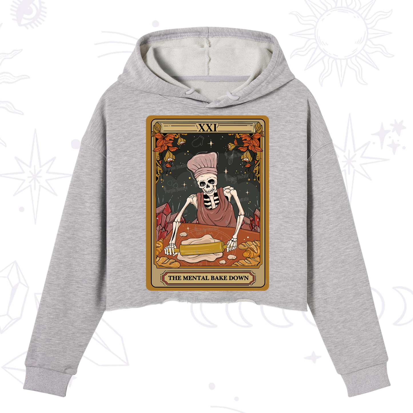 Purplehecate The Mental Bake Down Tarot Crop Hoodie