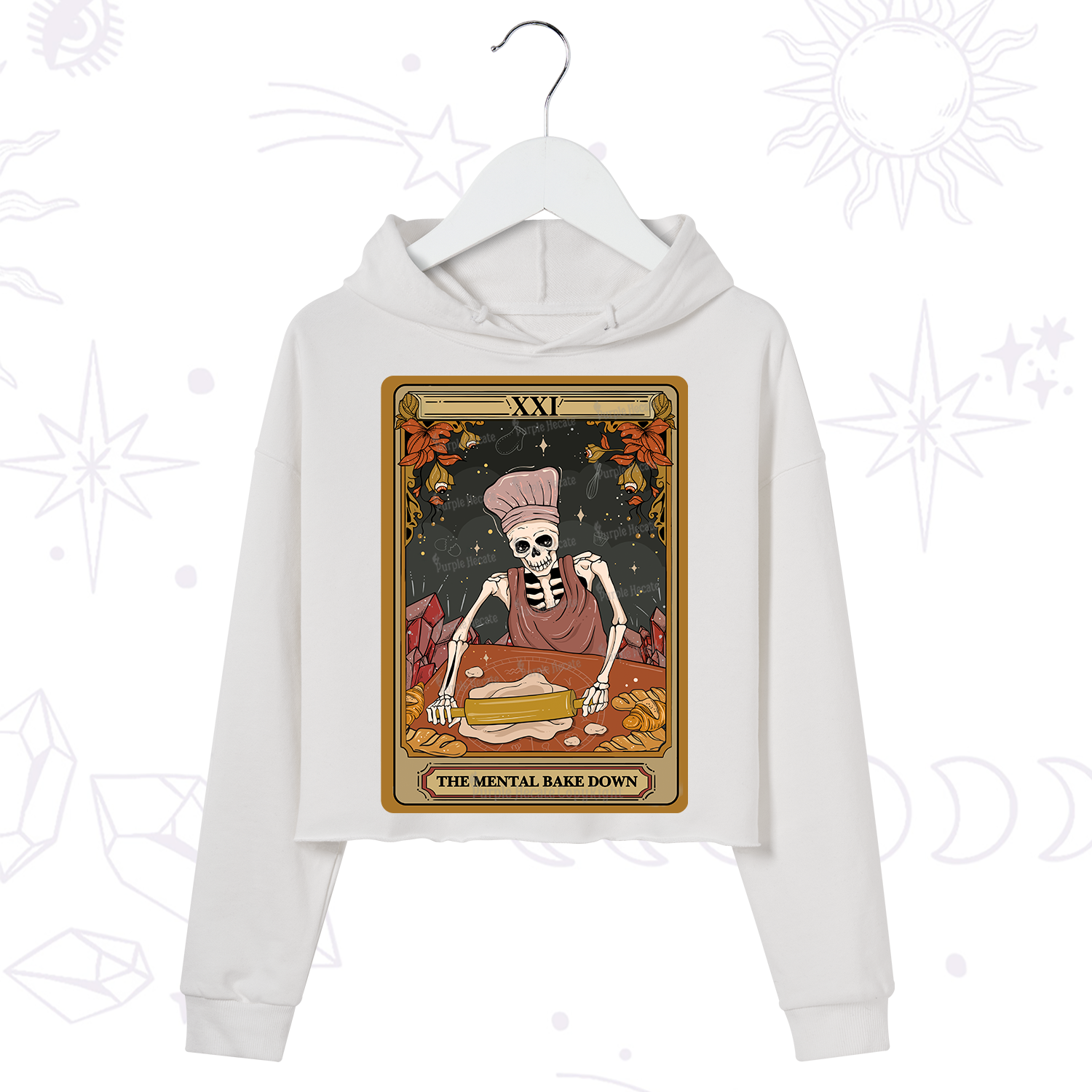 Purplehecate The Mental Bake Down Tarot Crop Hoodie