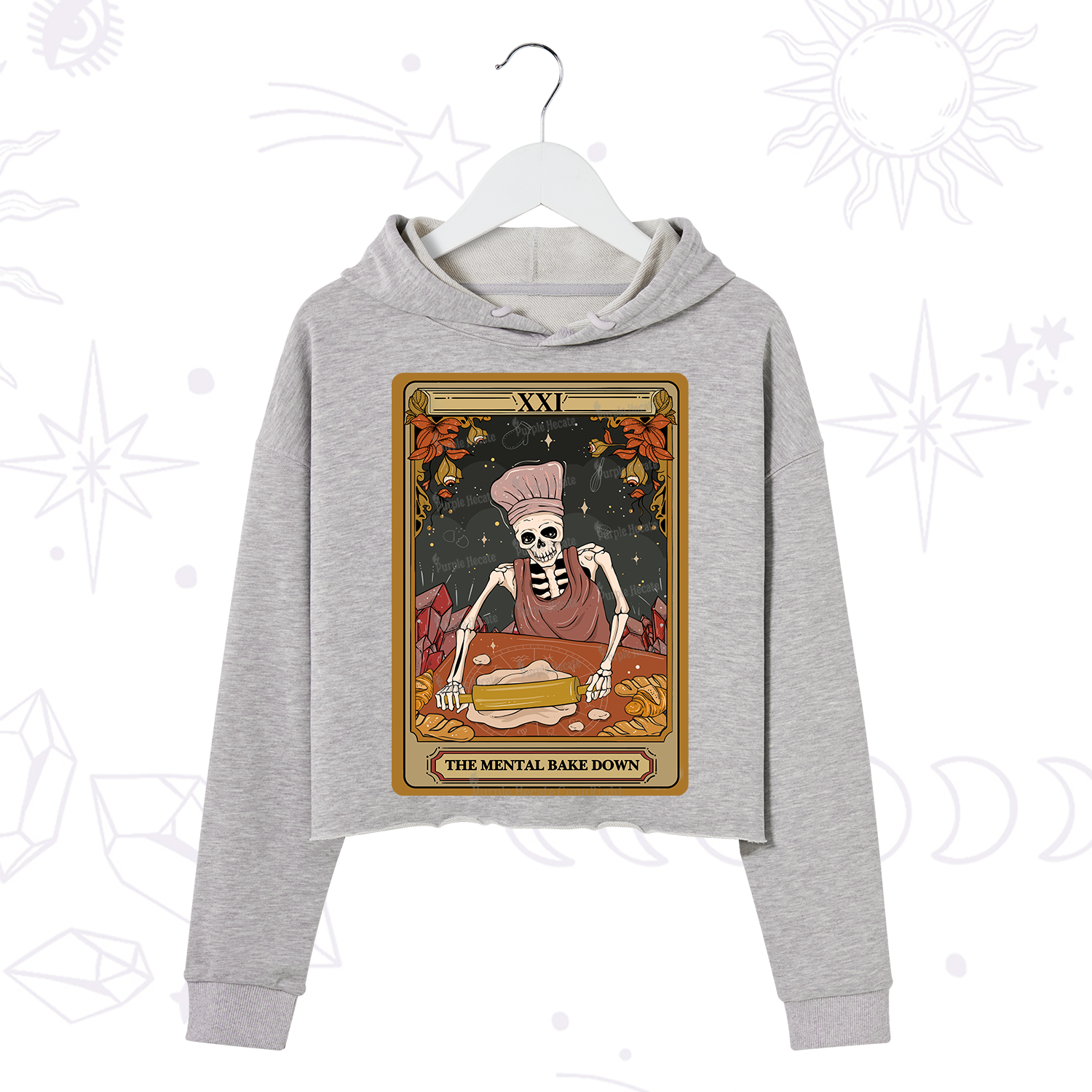 Purplehecate The Mental Bake Down Tarot Crop Hoodie