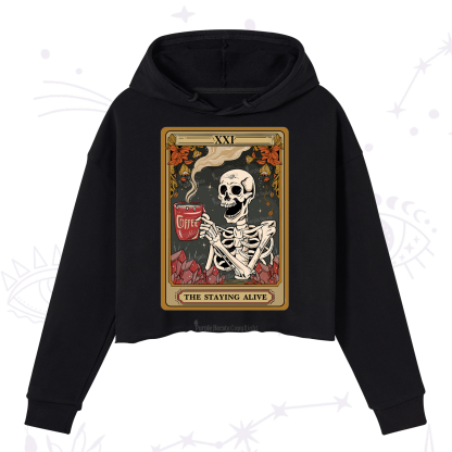 Purplehecate The Stating Alive Tarot Card Crop Hoodie