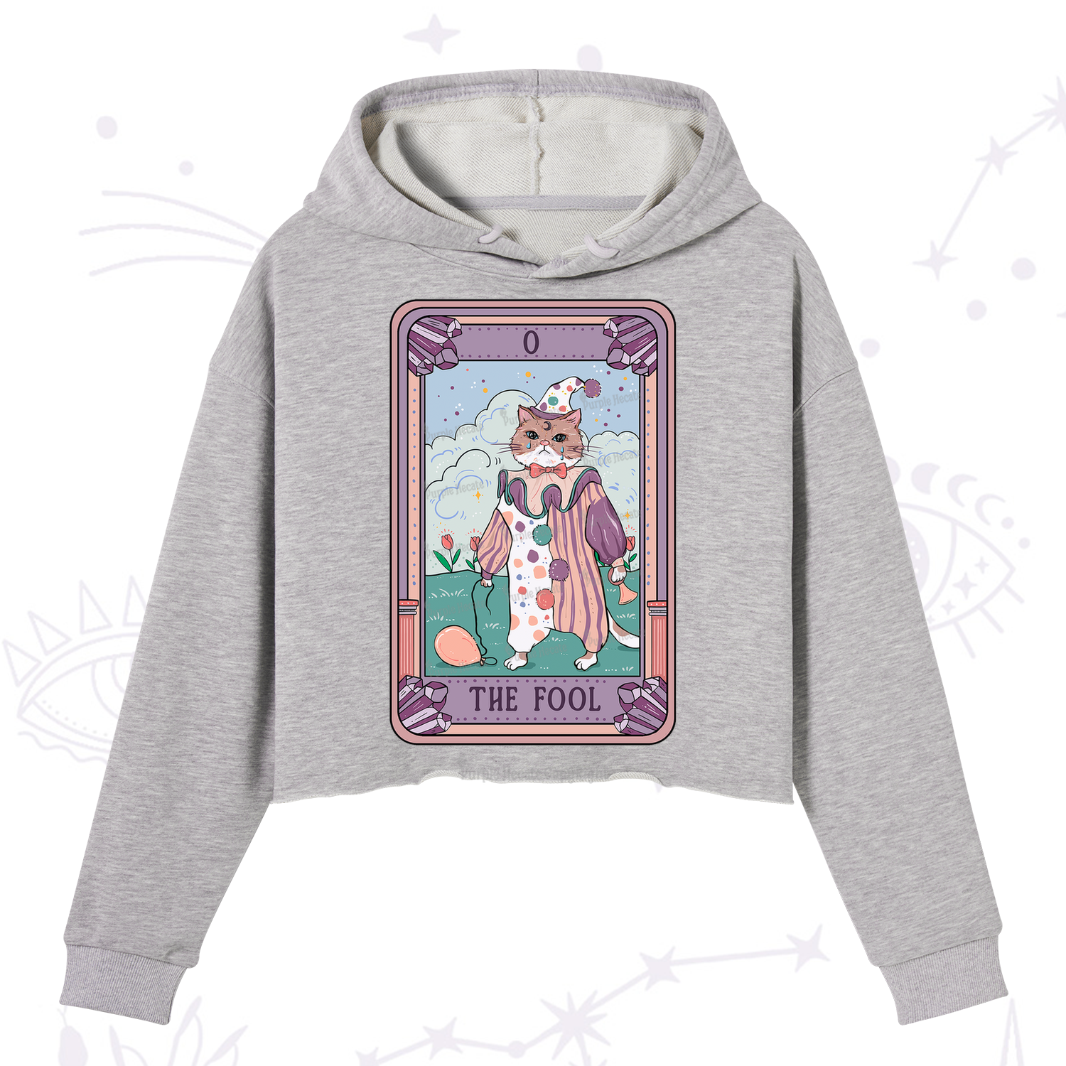 Purplehecate The Fool Tarot Card Crop Hoodie