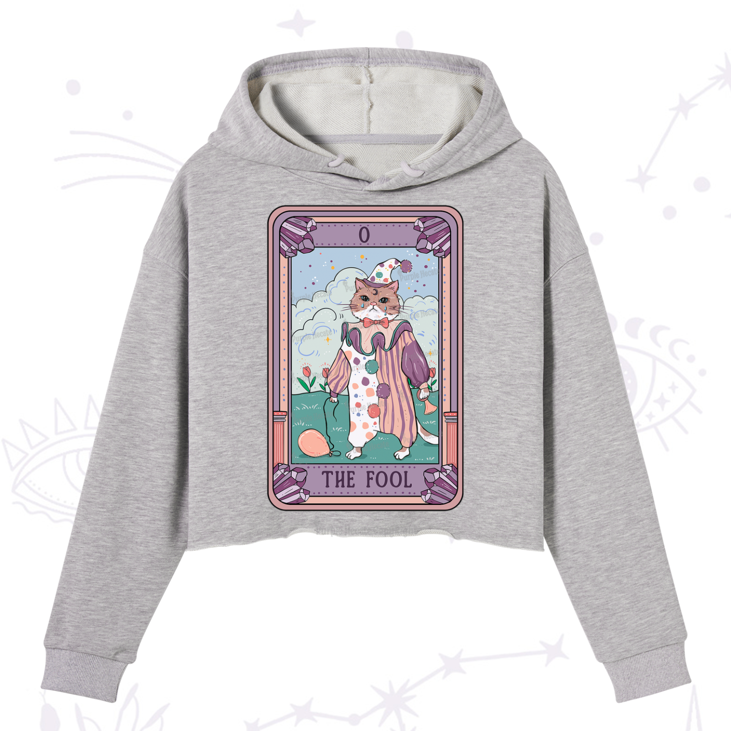 Purplehecate The Fool Tarot Card Crop Hoodie