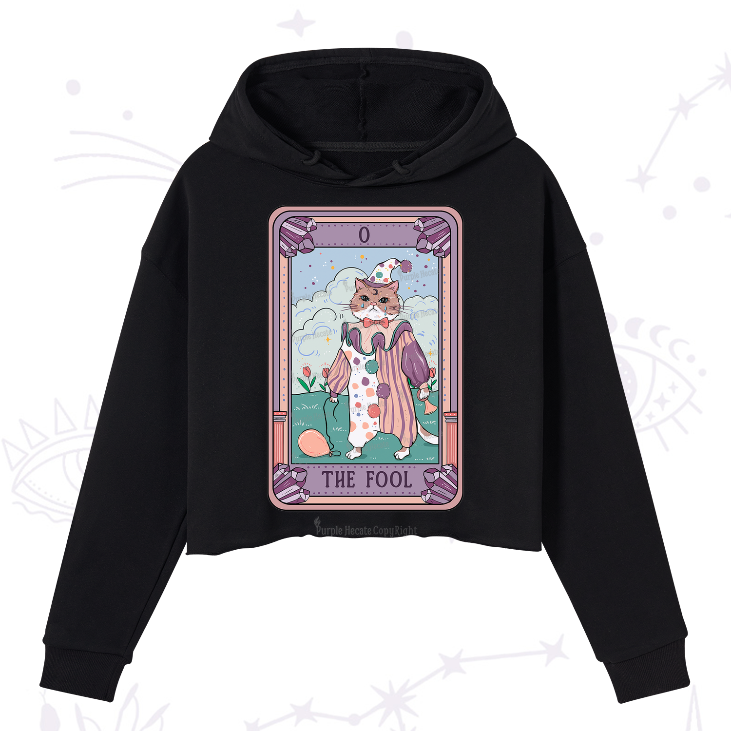 Purplehecate The Fool Tarot Card Crop Hoodie