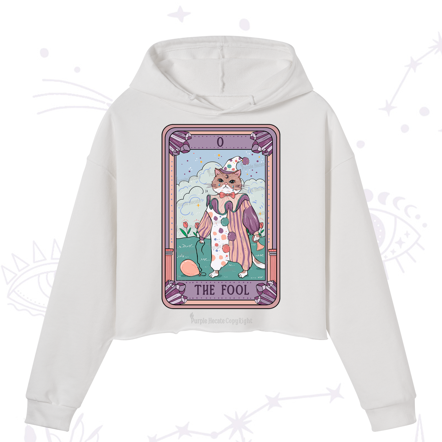Purplehecate The Fool Tarot Card Crop Hoodie