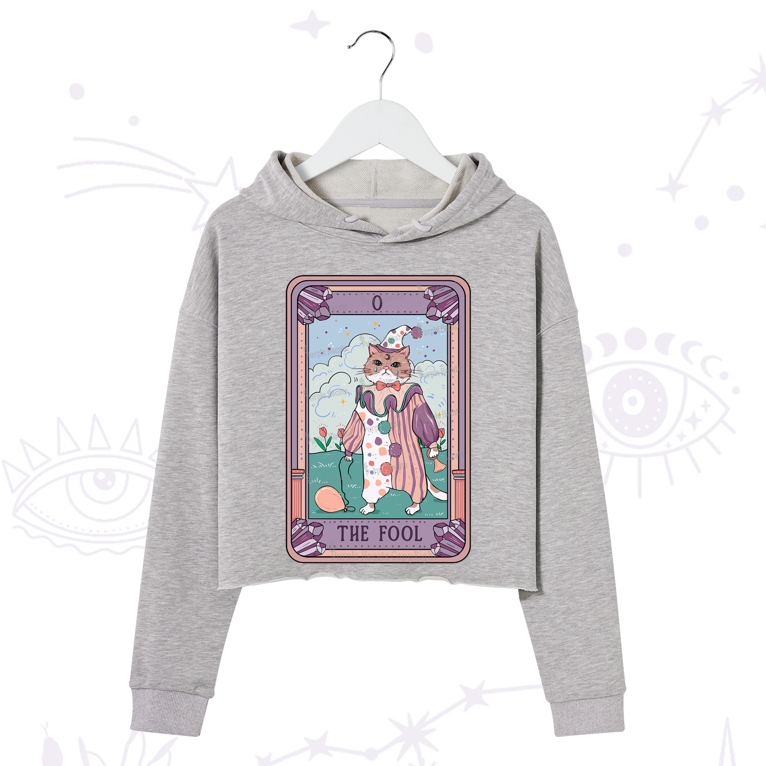 Purplehecate The Fool Tarot Card Crop Hoodie