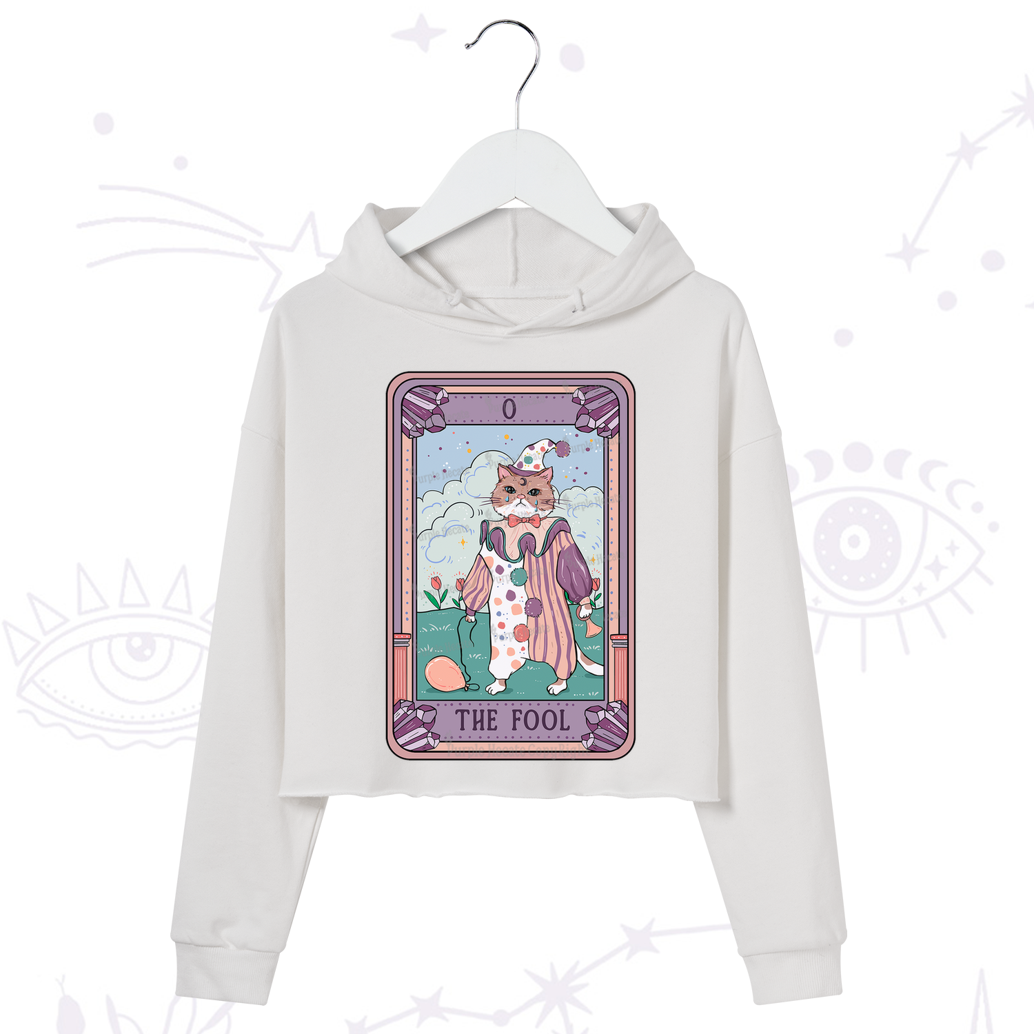 Purplehecate The Fool Tarot Card Crop Hoodie