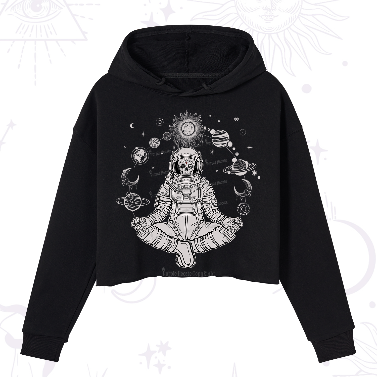 Purplehecate Cosmic Meditator Crop Hoodie