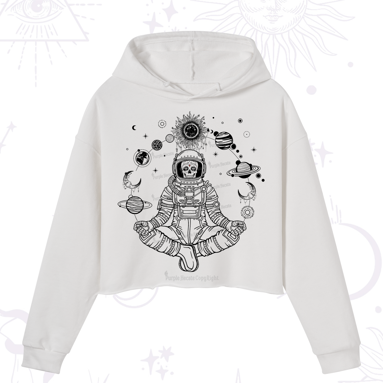 Purplehecate Cosmic Meditator Crop Hoodie