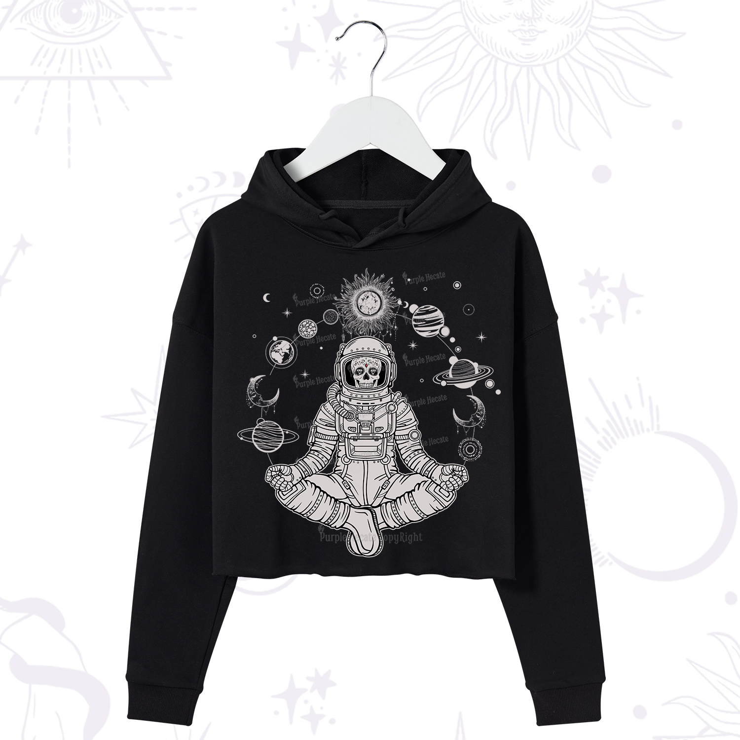 Purplehecate Cosmic Meditator Crop Hoodie