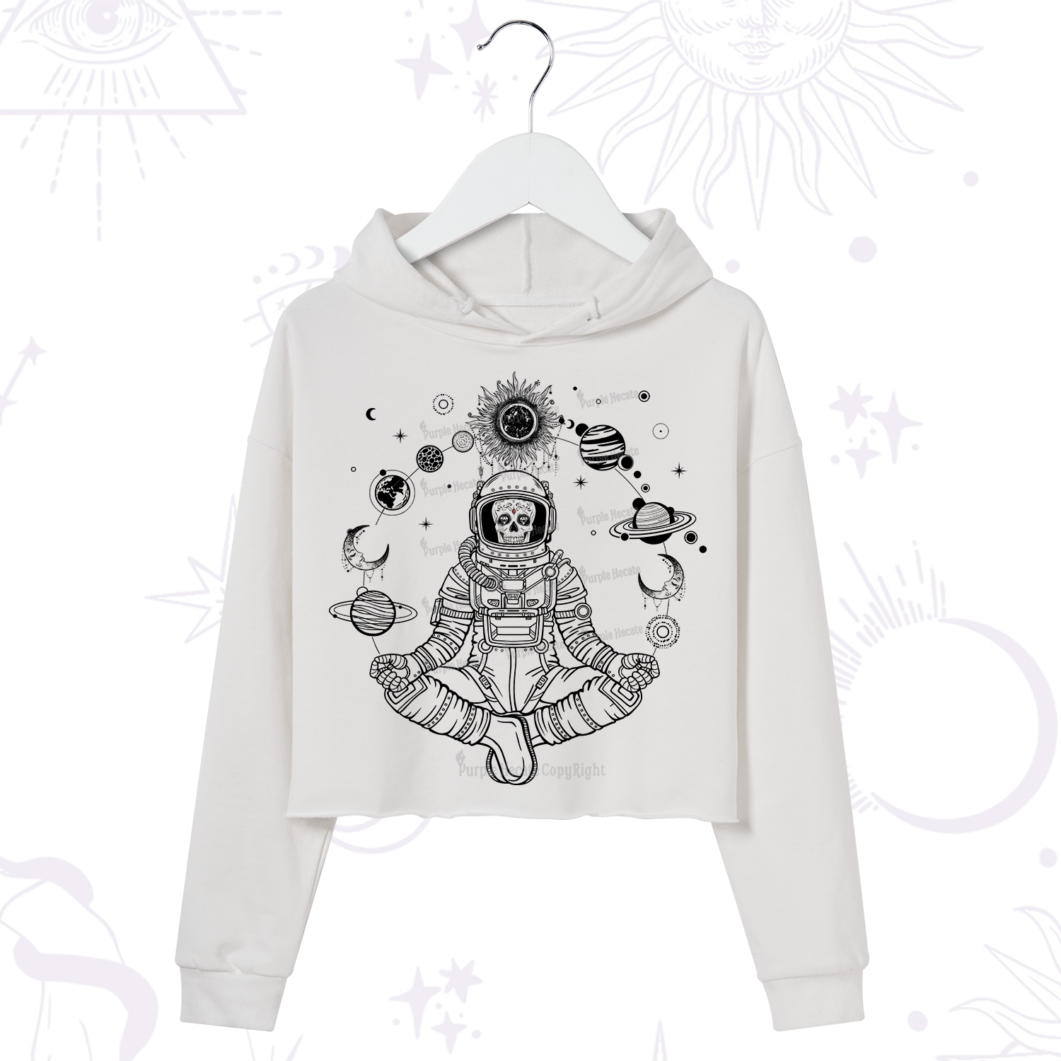 Purplehecate Cosmic Meditator Crop Hoodie