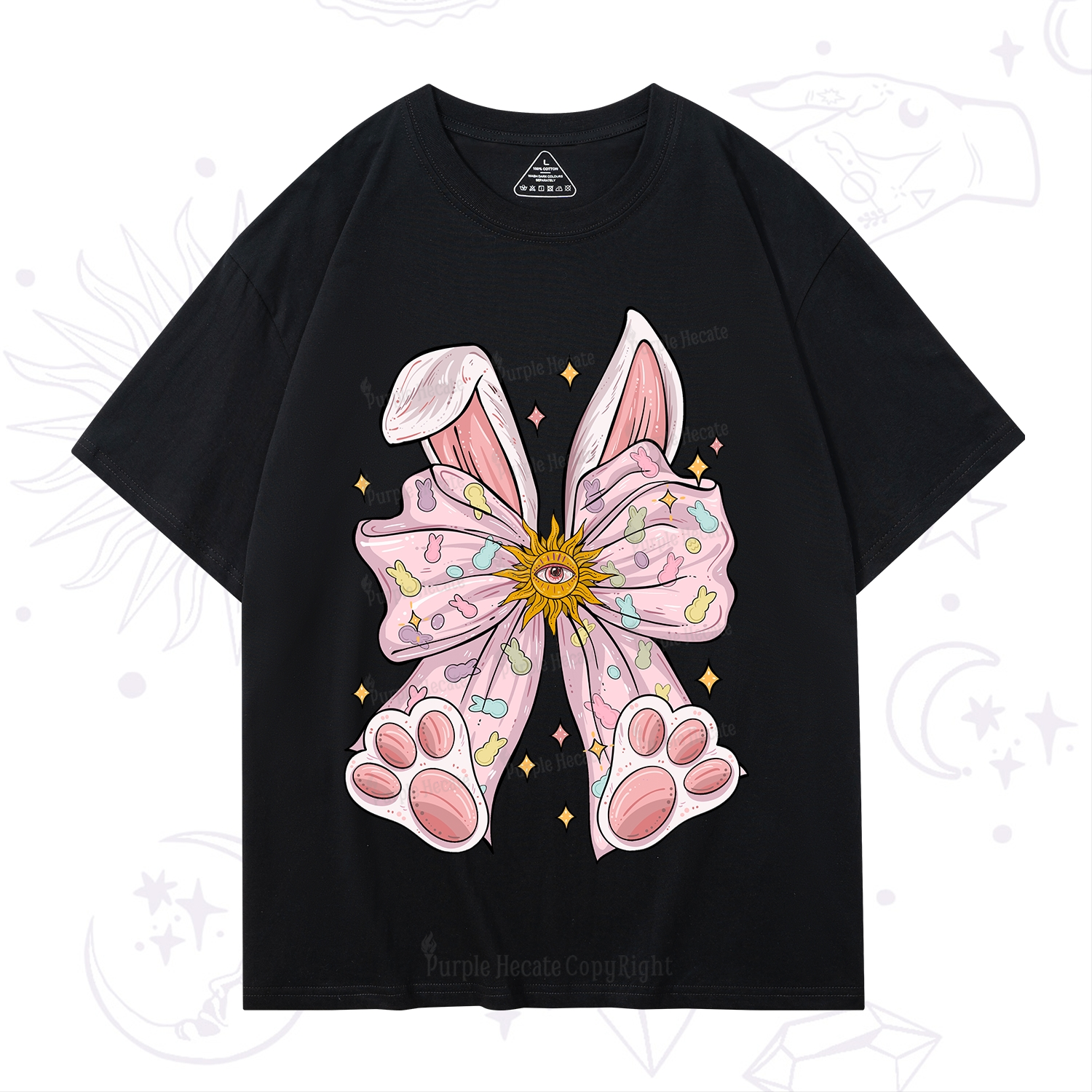 Purplehecate Mystical Bunny Bow Easter T-Shirt