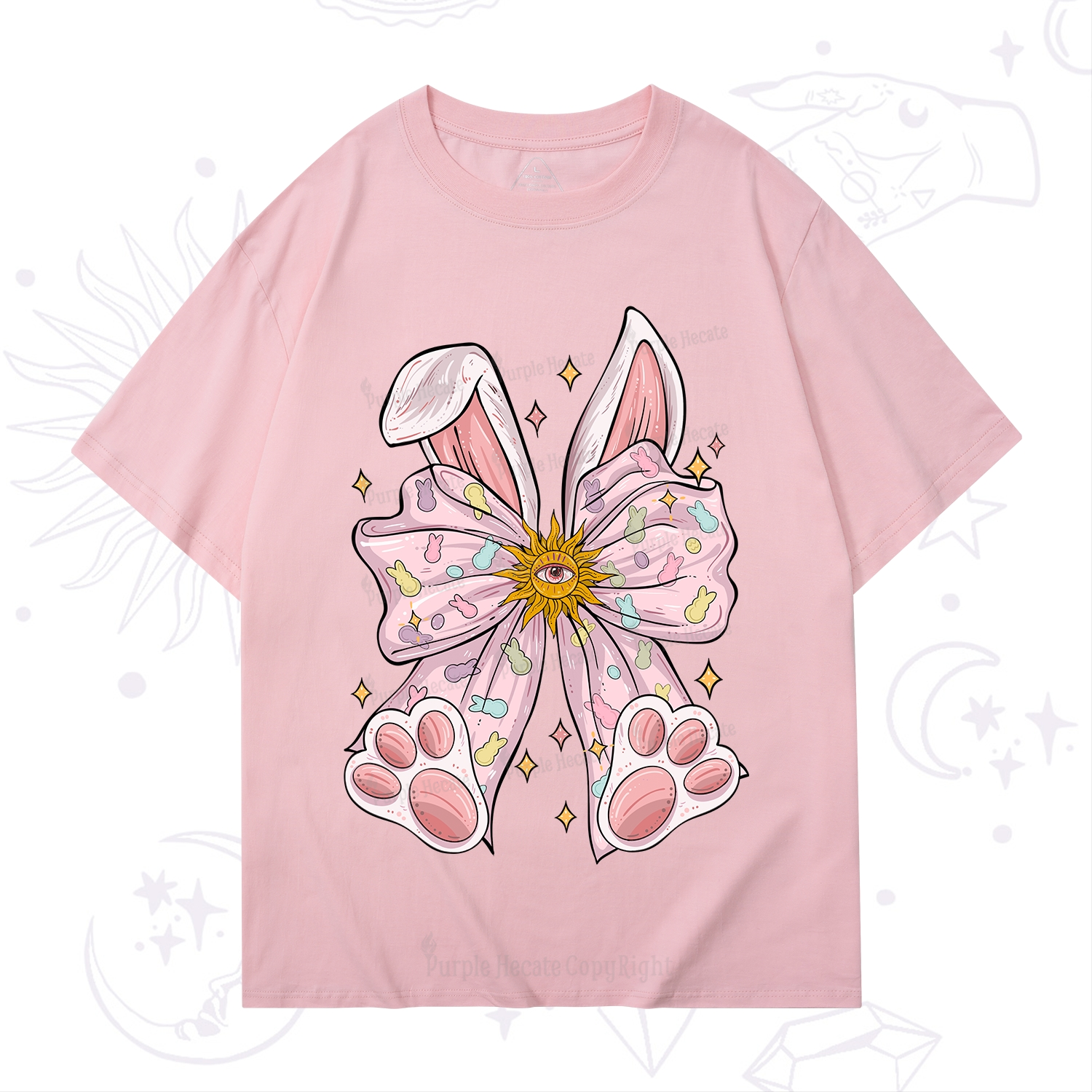 Purplehecate Mystical Bunny Bow Easter T-Shirt