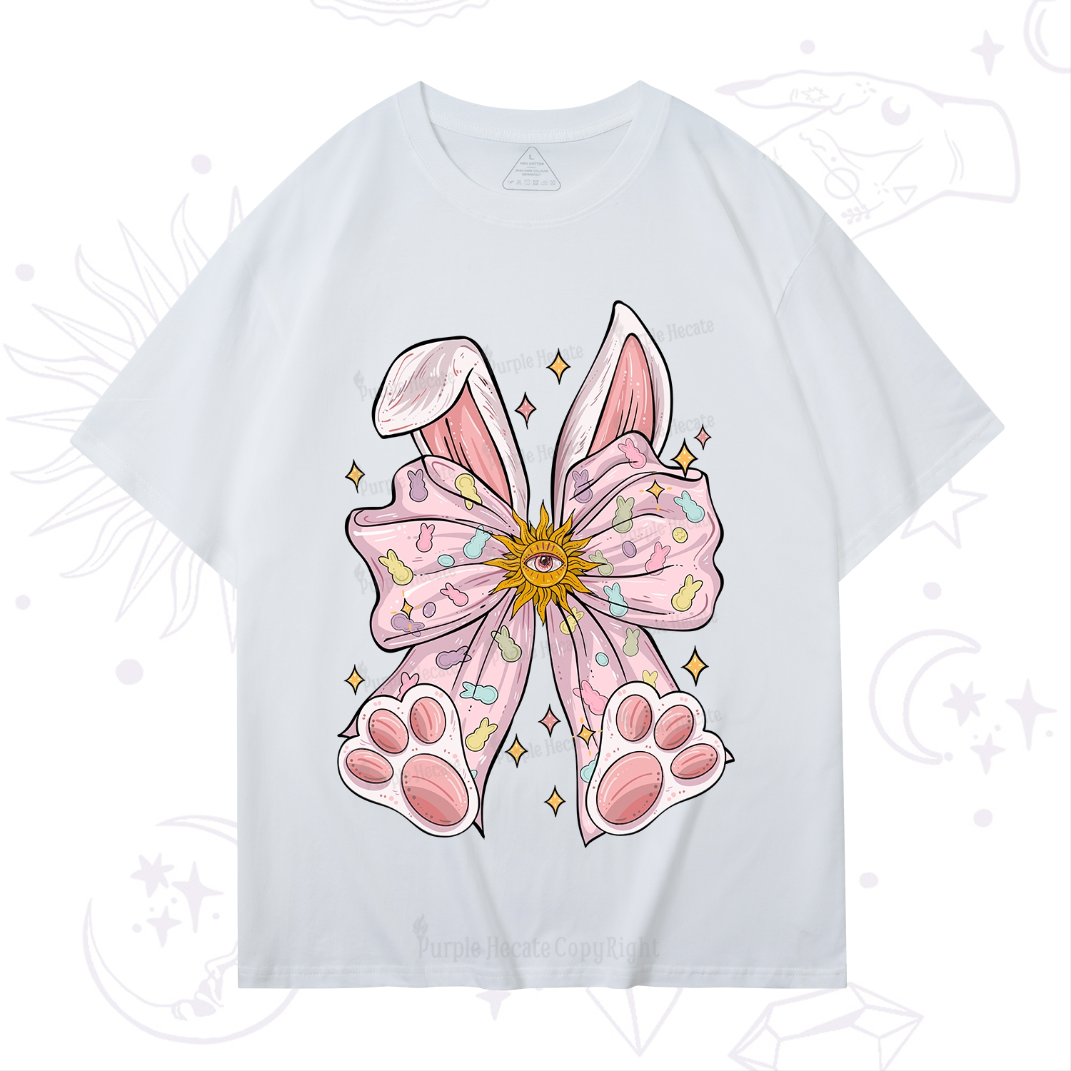 Purplehecate Mystical Bunny Bow Easter T-Shirt