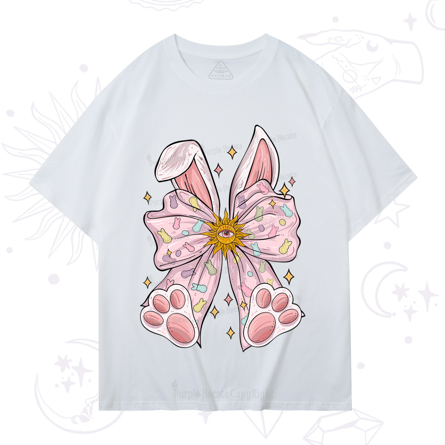 Purplehecate Mystical Bunny Bow Easter T-Shirt