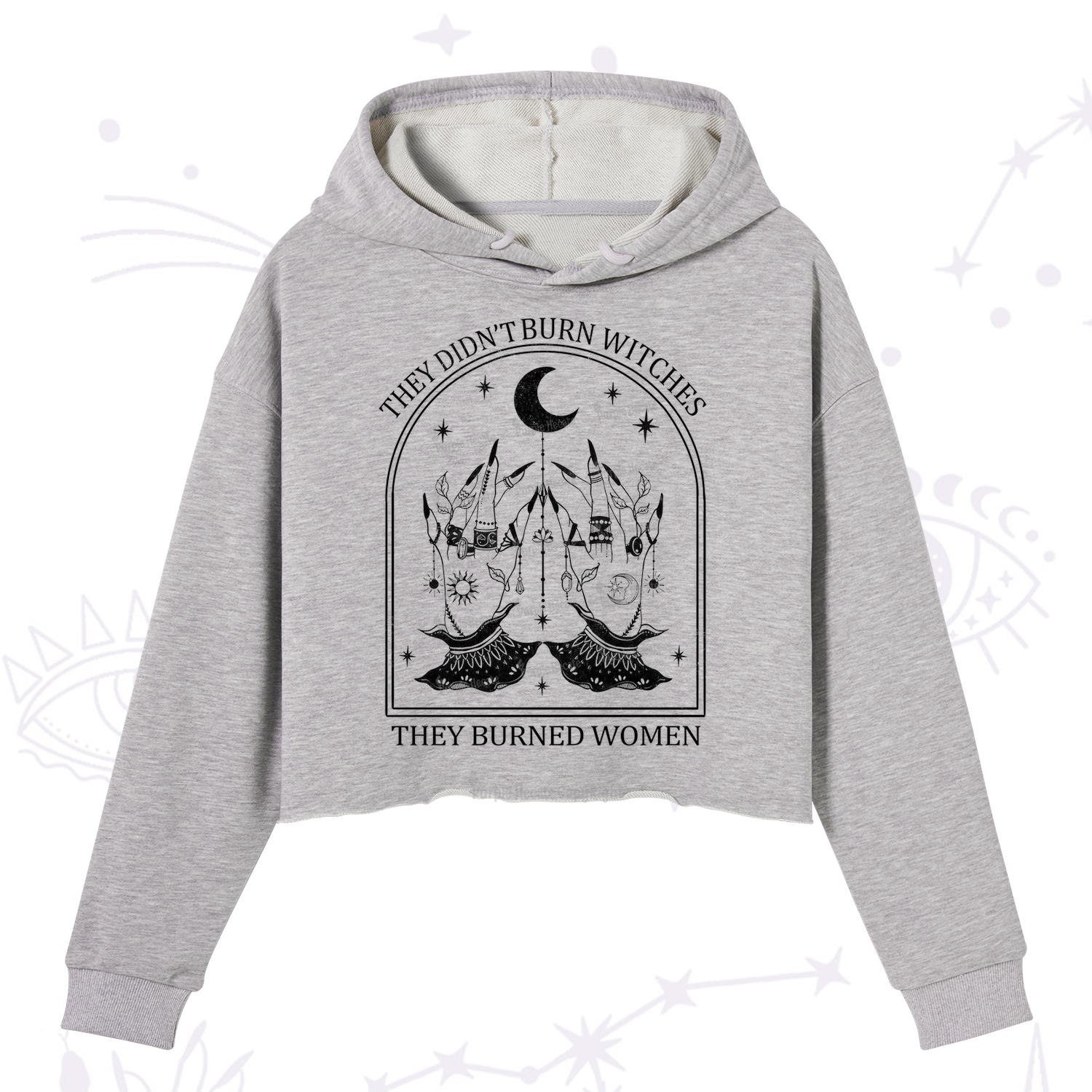 Purplehecate They Didn't Burn Witches Crop Hoodie