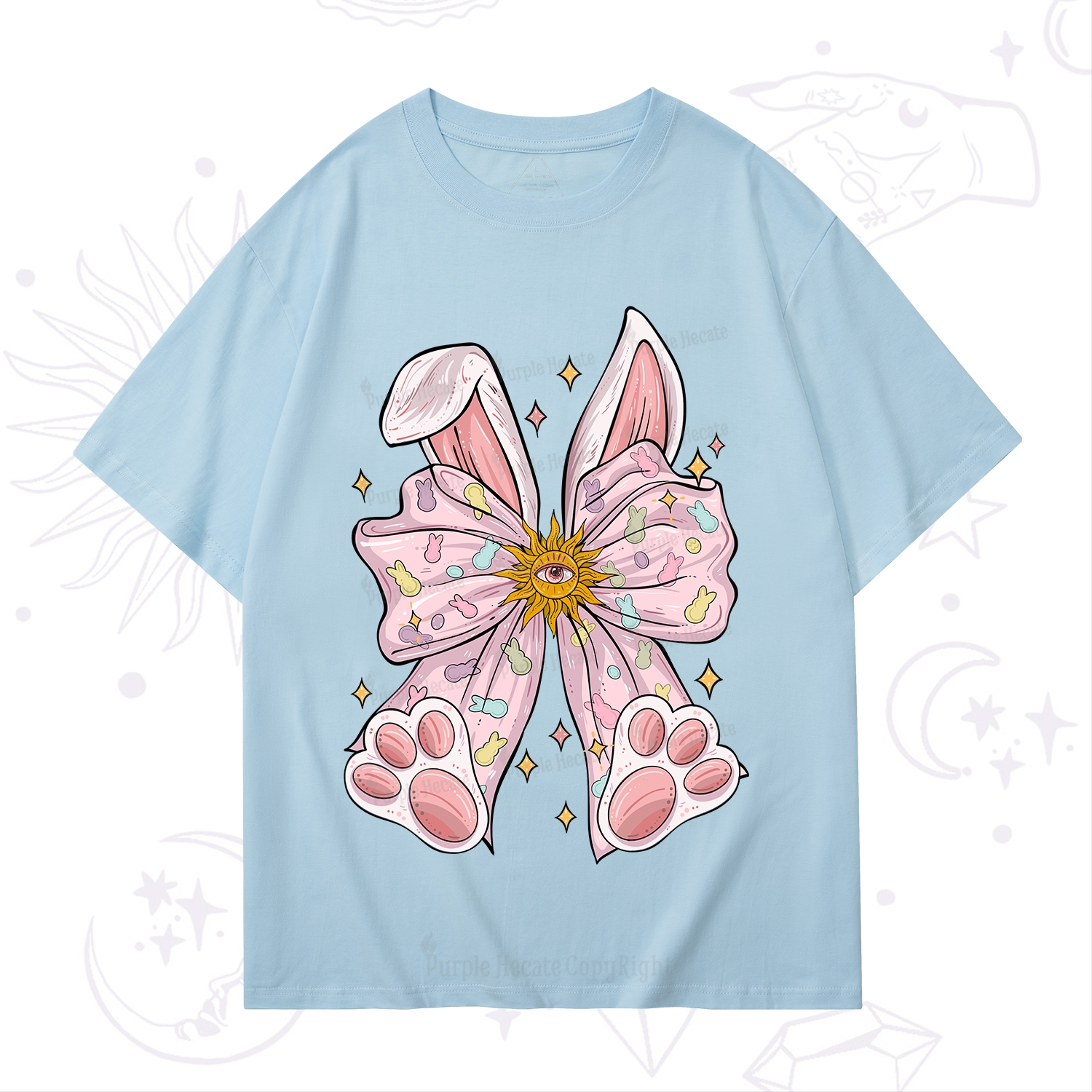 Purplehecate Mystical Bunny Bow Easter T-Shirt