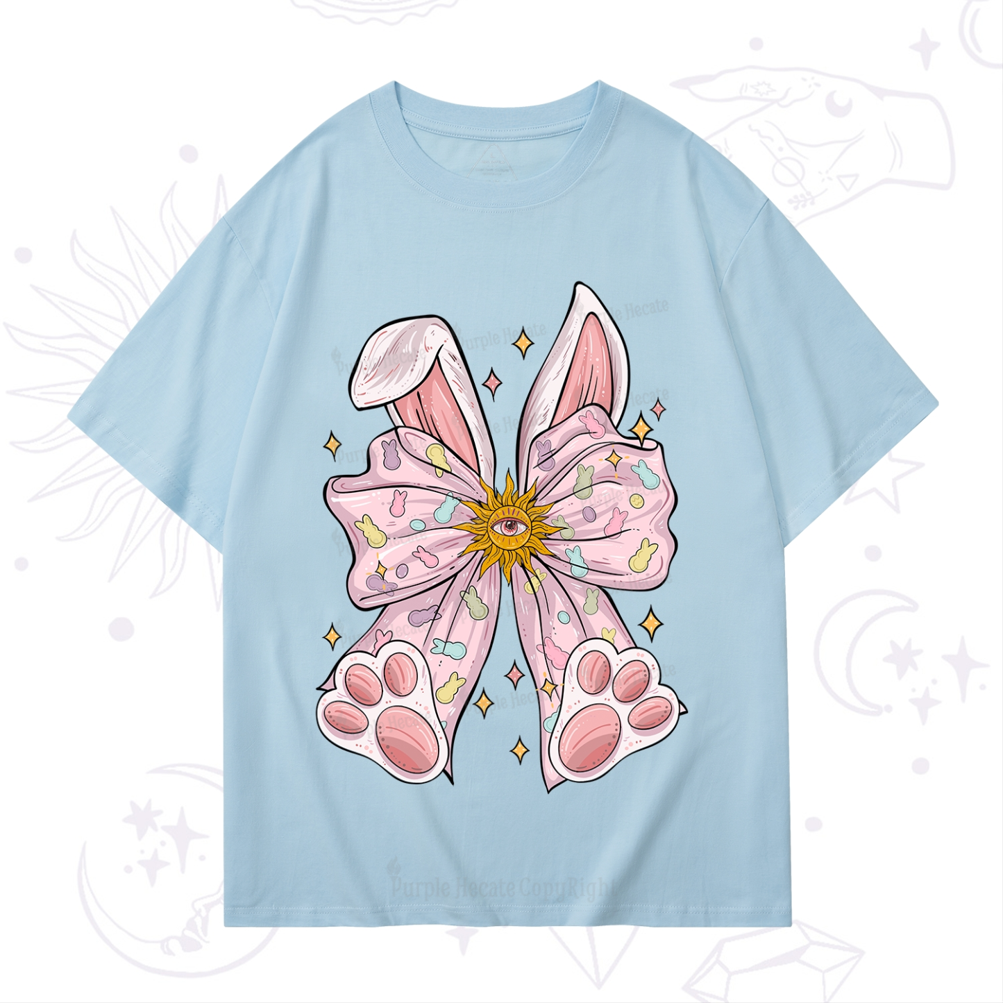 Purplehecate Mystical Bunny Bow Easter T-Shirt