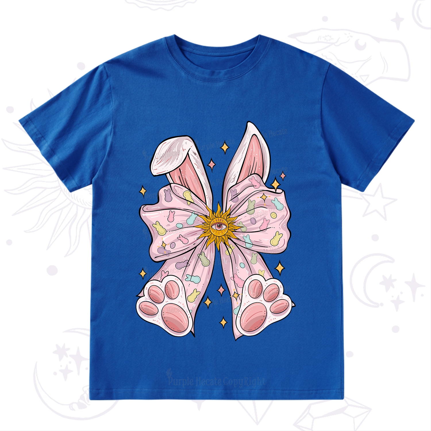 Purplehecate Mystical Bunny Bow Easter T-Shirt