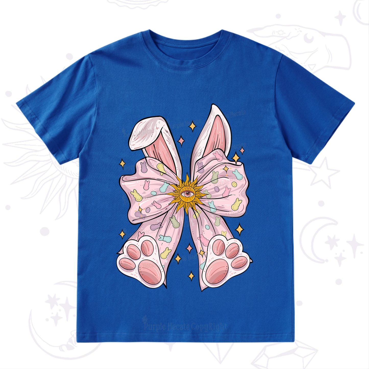 Purplehecate Mystical Bunny Bow Easter T-Shirt