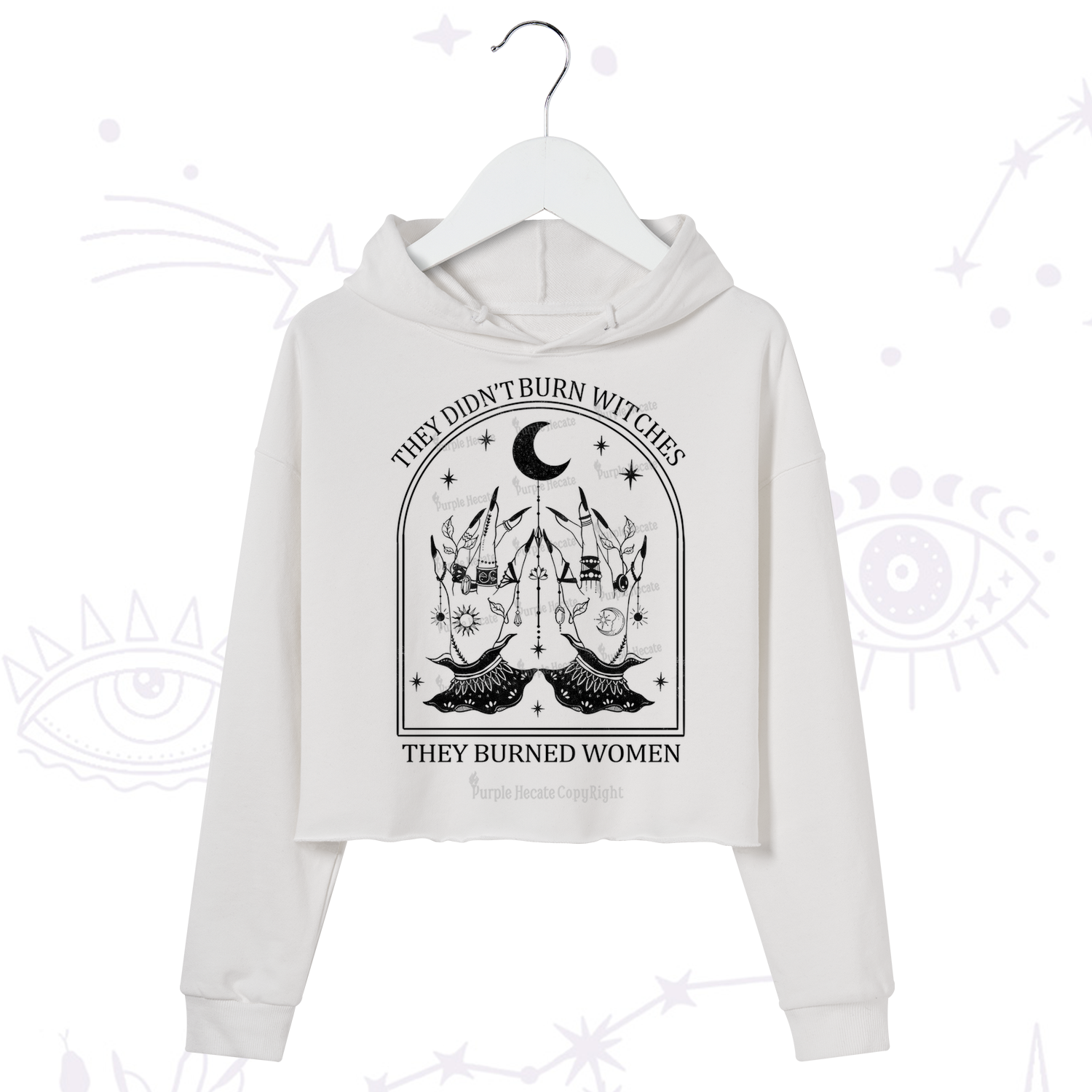 Purplehecate They Didn't Burn Witches Crop Hoodie