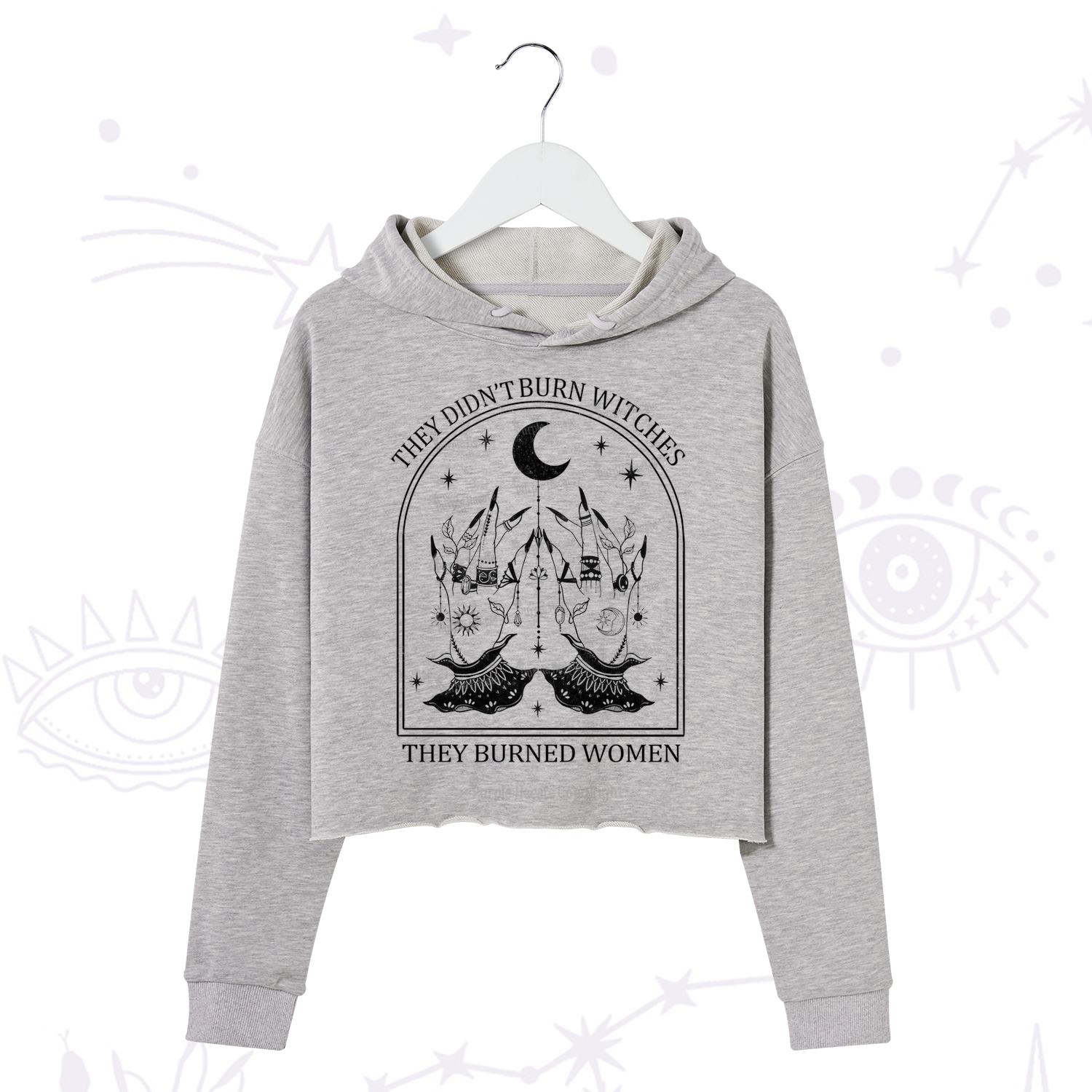 Purplehecate They Didn't Burn Witches Crop Hoodie