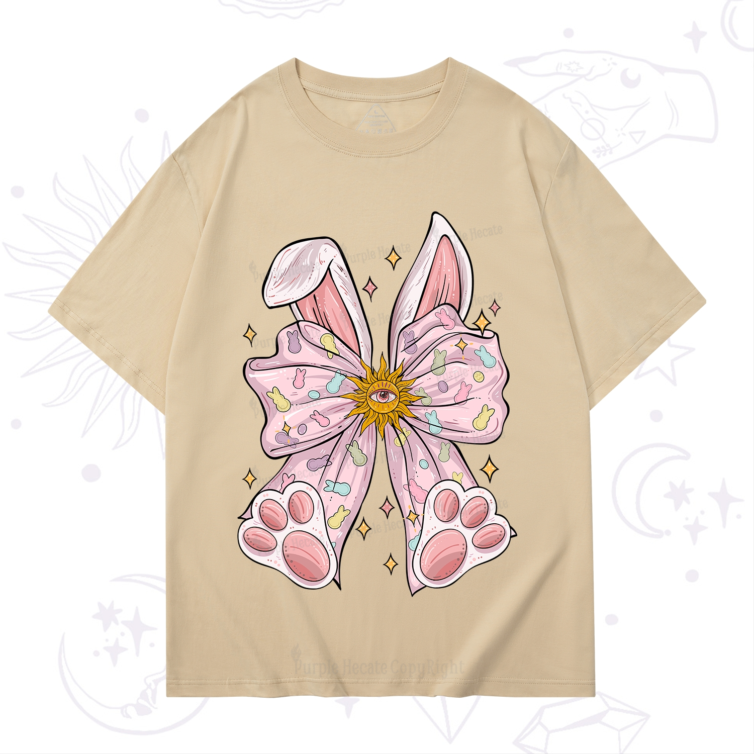 Purplehecate Mystical Bunny Bow Easter T-Shirt