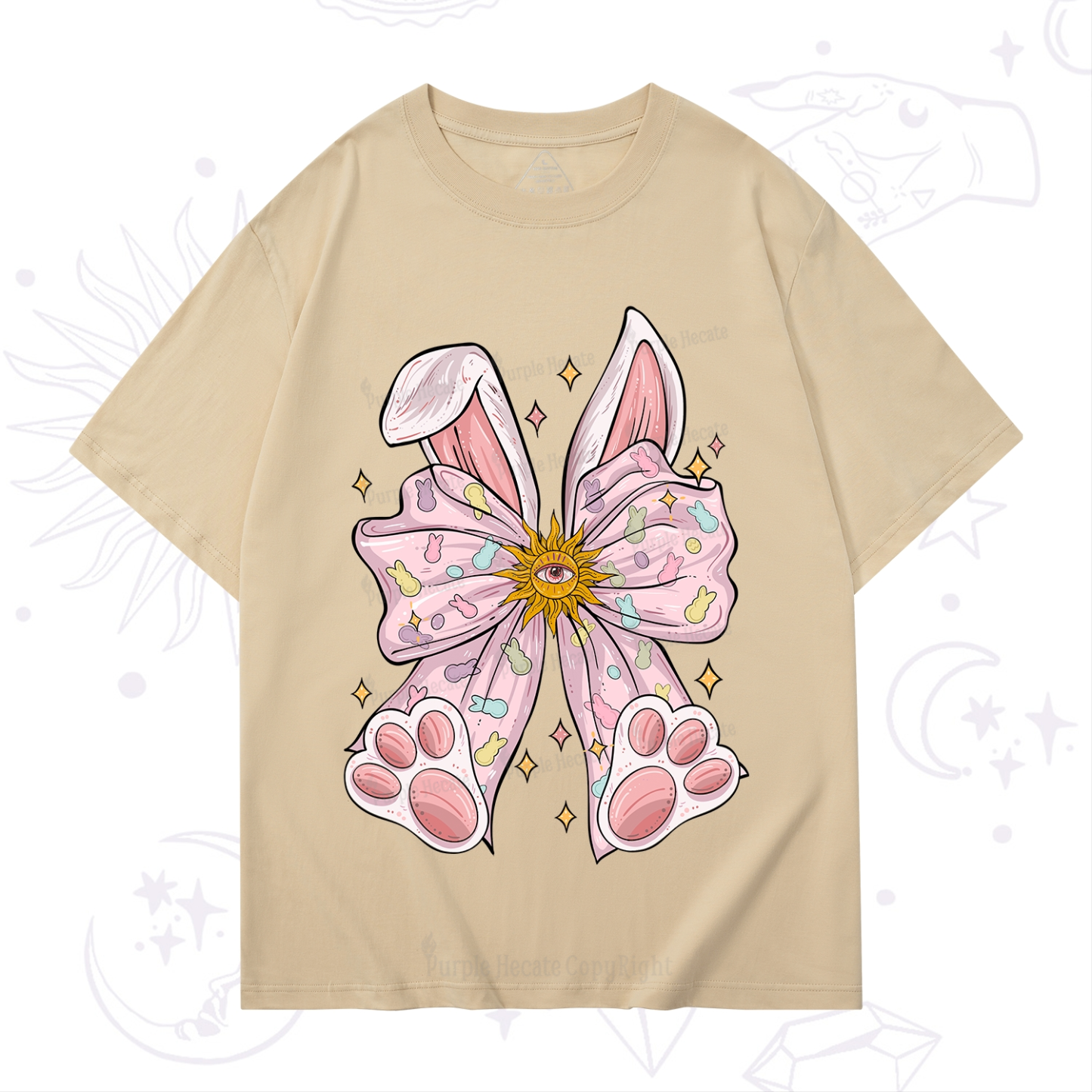 Purplehecate Mystical Bunny Bow Easter T-Shirt