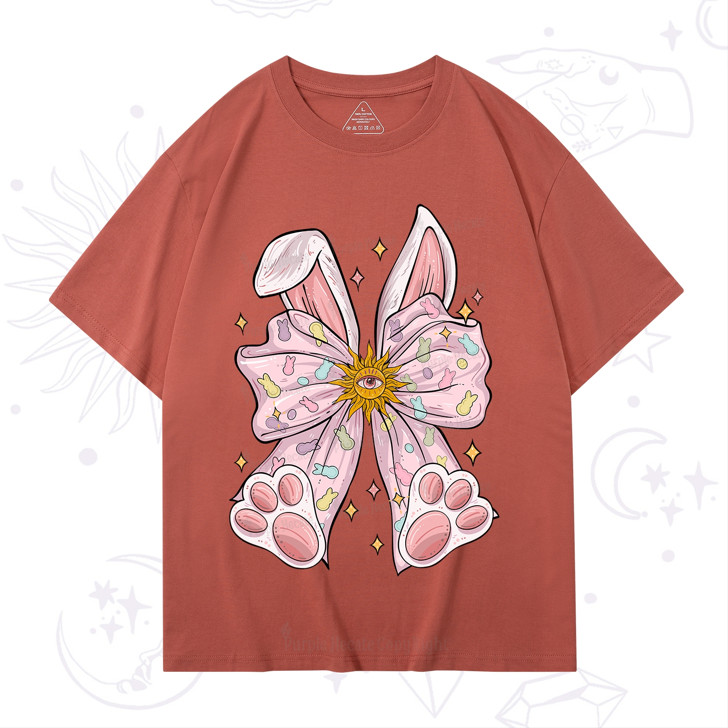 Purplehecate Mystical Bunny Bow Easter T-Shirt